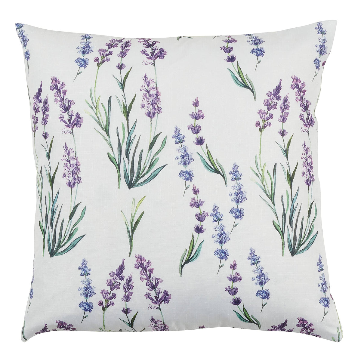 Fennco Styles Garden Lavender Print Decorative Throw Pillow 18" W x 18" L – Floral Square Cushion for Home, Couch, Sofa, Bedroom, Office Décor and Special Occasion