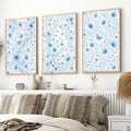Botanical Posters Vintage – Blue Floral Set of 3